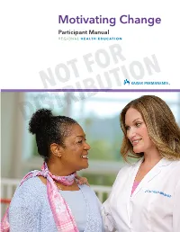 Motivating Change Participant Manual