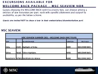 MSC Excursions