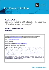 Simmel's Reading of Nietzsche