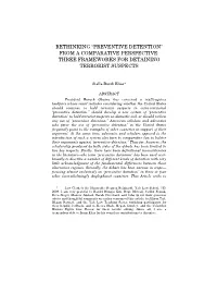 Three Frameworks for Detaining Terrorist Suspects