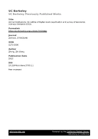 An Outline of Higher-Level Classification and Survey of Taxonomic Richness (Addenda 2013)