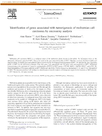 Identification of Genes Associated with Tumorigenesis of Meibomian Cell Carcinoma by Microarray Analysis ⁎ Arun Kumar A, , Syril Kumar Dorairaj B, Venkatesh C