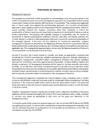 PREFERRED ALTERNATIVE Management Approach The