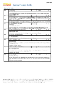 Sydney Program Guide