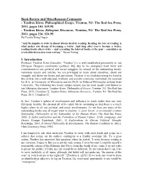 Teodros Book Review and Comment