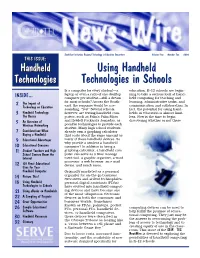 Using Handheld Technologies in Schools