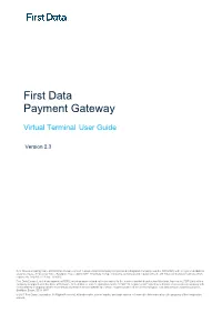 First Data Payment Gateway