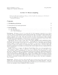 Lecture 9: Boson Sampling Contents