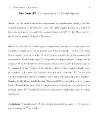 Section 45. Compactness in Metric Spaces