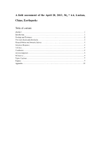 Table of Contents