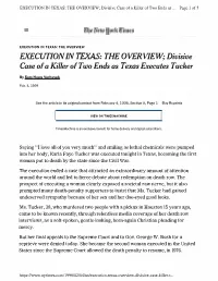 THE OVERVIEW; Divisive Case of a Killer of Two Ends As Texas