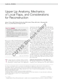 Upper Lip Anatomy, Mechanics of Local Flaps, and Considerations for Reconstruction