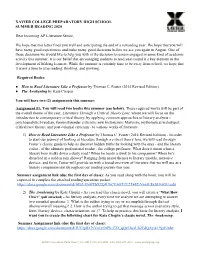 Xavier College Preparatory High School Summer Reading 2020