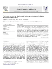 Accelerated Weathering of Polyaramid and Polybenzimidazole Firefighter