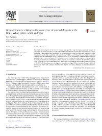 General Features Relating to the Occurrence of Mineral Deposits in the Urals: What, Where, When and Why