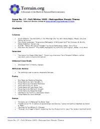 Issue No. 17 : Fall/Winter 2005 : Metropolitan Mosaic Theme PDF Version