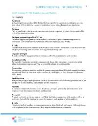 Lesson 3 – the Adaptive Immune System