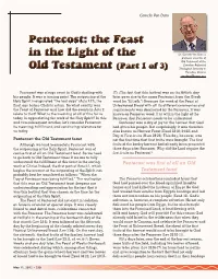 Pentecost: the Feast in the Light of the Old Testament (Part 1 of 3)