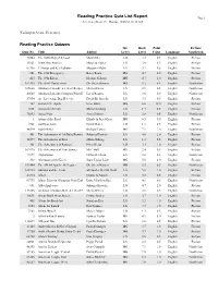 Reading Practice Quiz List Report Page 1 Accelerated Reader®: Monday, 10/06/08, 08:16 AM