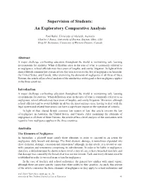 Supervision of Students: an Exploratory Comparative Analysis