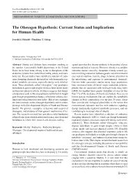 The Obesogen Hypothesis: Current Status and Implications for Human Health