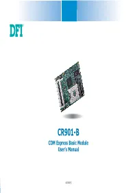 CR901-B COM Express Basic Module User’S Manual
