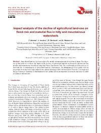 Impact Analysis of the Decline of Agricultural Land-Use on Flood Risk