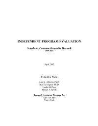 INDEPENDENT PROGRAM EVALUATION Search for Common