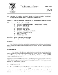 Nautical Charts, Publications and Notices to Mariners