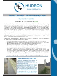 Precast Concrete – Environmentally Aware