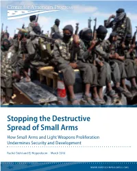 Stopping the Destructive Spread of Small Arms How Small Arms and Light Weapons Proliferation Undermines Security and Development