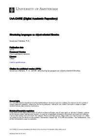 Structuring Languages As Object-Oriented Libraries