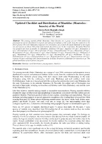 Updated Checklist and Distribution of Mantidae (Mantodea : Insecta) of the World Shveta Patel, Rajendra Singh Department of Zoology D.D.U