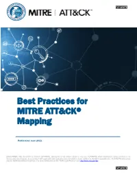 Best Practices for MITRE ATT&CK® Mapping