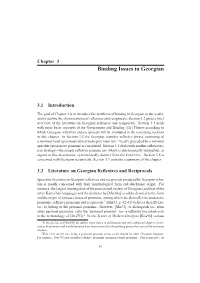 Binding Issues in Georgian