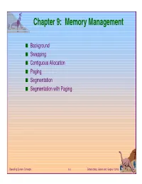 Chapter 9: Memory Management