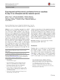 Experimental and Theoretical Correlations Between Vanadium K‑Edge X‑Ray Absorption and Kβ Emission Spectra