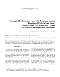 First Record of the Mediterranean Zonal Index Mesosimoceras Cavouri