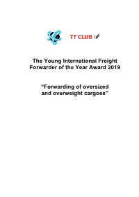 Forwarding of Oversized and Overweight Cargoes” Table of Contents