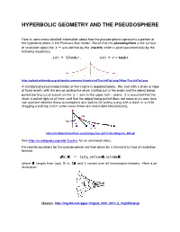 Hyperbolic Geometry and the Pseudosphere