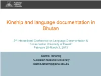 Kinship and Language Documentation in Bhutan