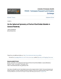 On the Spherical Symmetry of Perfect-Fluid Stellar Models in General Relativity