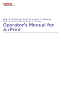 Operator's Manual for Airprint