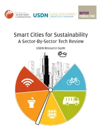 Smart Cities for Sustainability a Sector-By-Sector Tech Review USDN Resource Guide Acknowledgments