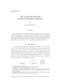 The Uniformity Principle on Traced Monoidal Categories†