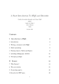 A Short Introduction to LATEX and Beamer