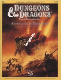 ADVENTURES in BLACKMOOR by David L