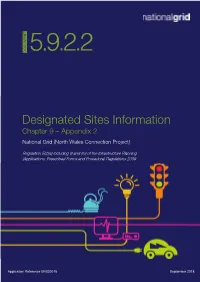 Designated Sites Information Chapter 9 – Appendix 2