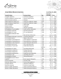 Grow Native Nursery Inventory