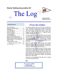 Hunter Sailing Association #1 the Log November 2008 Volume 36, Issue 4